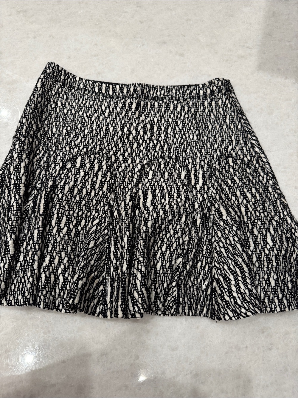 Derek Lam Black and White Textured Mini Skirt